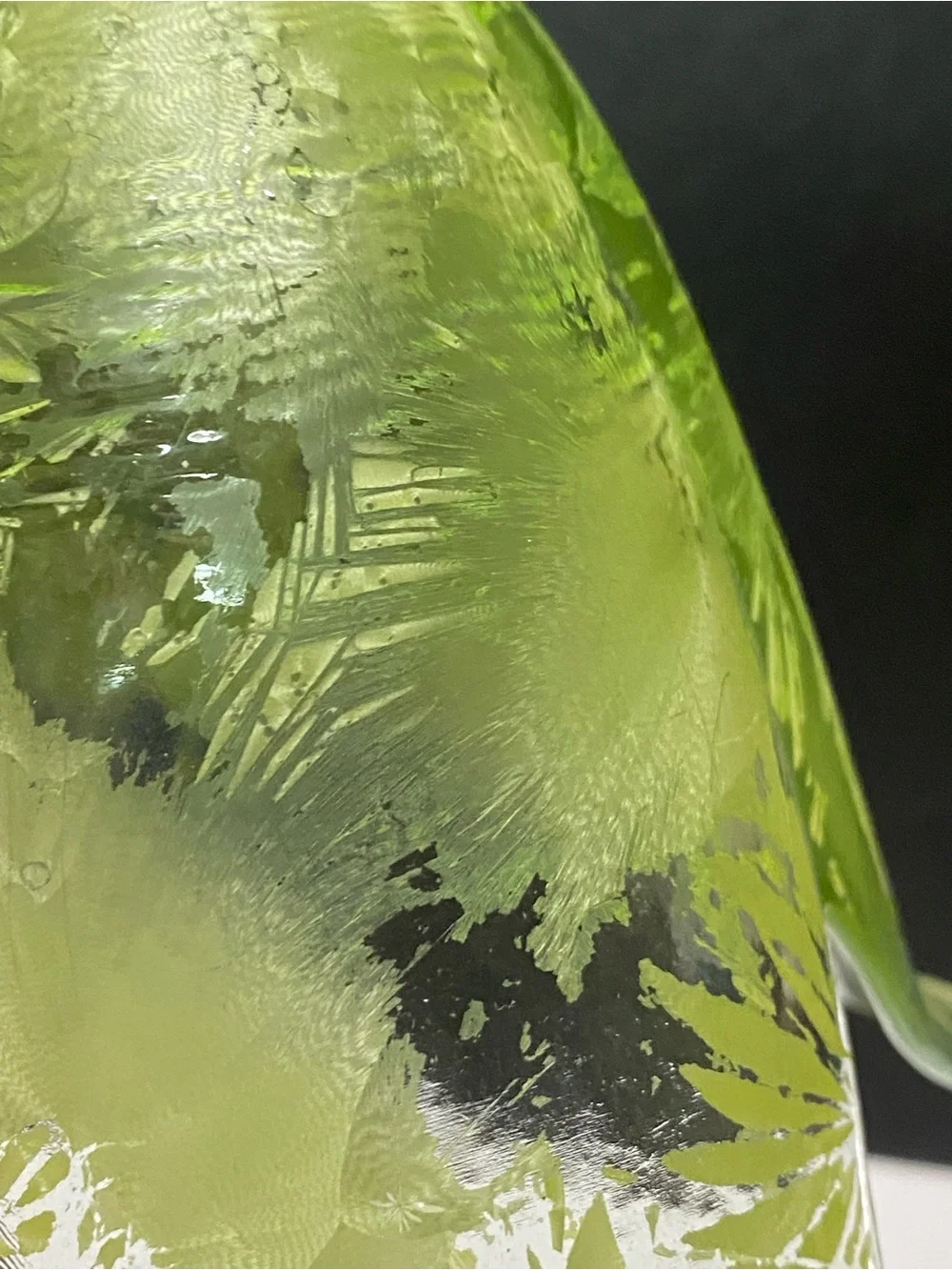 Vintage Green Tulip Shaped Vase